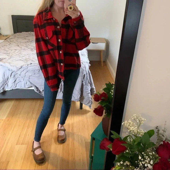 Vintage Plaid Shacket Wool Blend - Picture 1 of 8